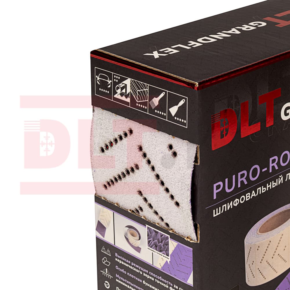 Шлифовальный лист в рулоне DLT GrandFlex PURO-ROLL, P80, 110мм*12м, (керамика точной формы), арт.3474 - фото 6