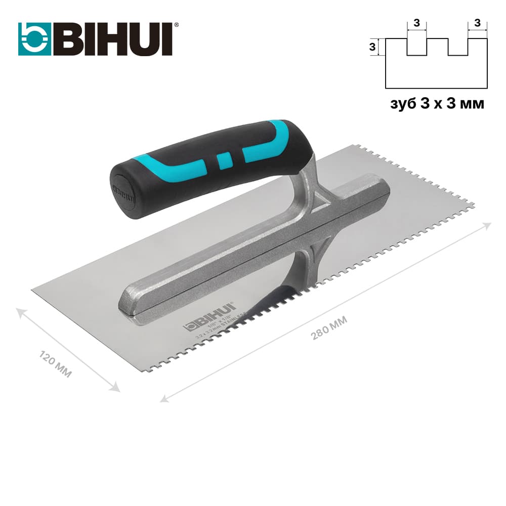 Гребенка из нерж. стали BIHUI 280*120мм, зуб 3мм, арт.PTSB03