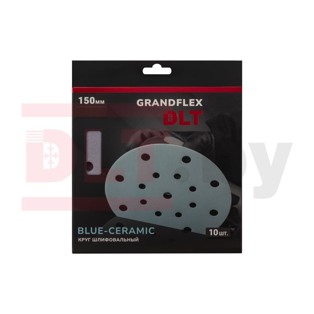 Круг шлифовальный DLT GrandFlex BLUE-CERAMIC, P150, 150мм, 10шт, (на бумаге, керамика и оксид алюминия), арт.3472 - фото 3