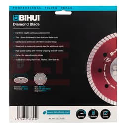 Алмазный диск BIHUI B-TURBO, 200х1,6мм, арт.DCDT200 - фото 6