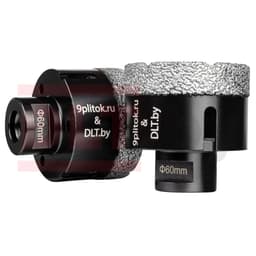 Коронка алмазная DLT&9plitok, ПРЕМИУМ класс, вакуумная пайка, 60мм, арт.0266