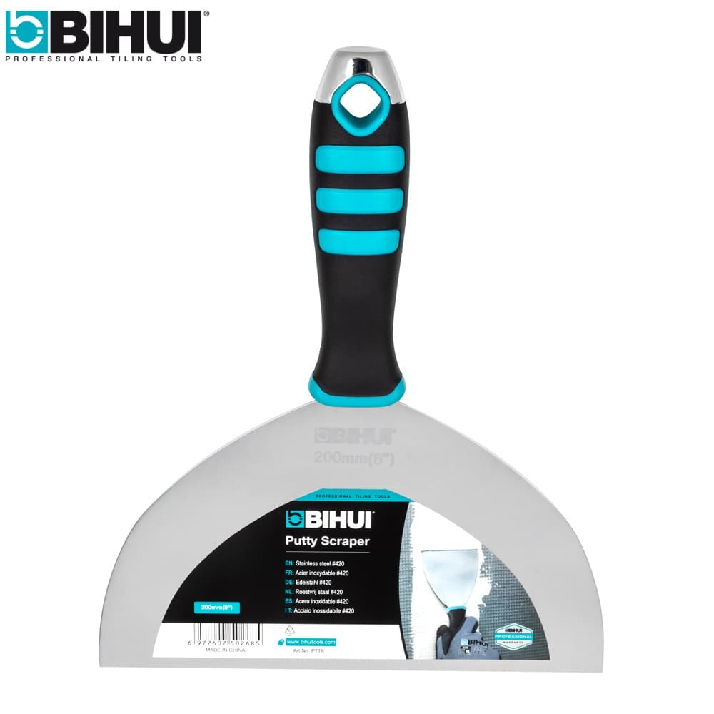Шпатель малярный BIHUI 8" (200мм) из нержавеющей стали, арт.PTT8