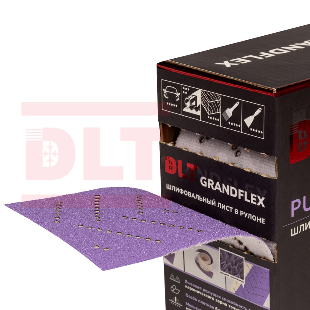 Шлифовальный лист в рулоне DLT GrandFlex PURO-ROLL, P80, 110мм*12м, (керамика точной формы), арт.3474 - фото 4