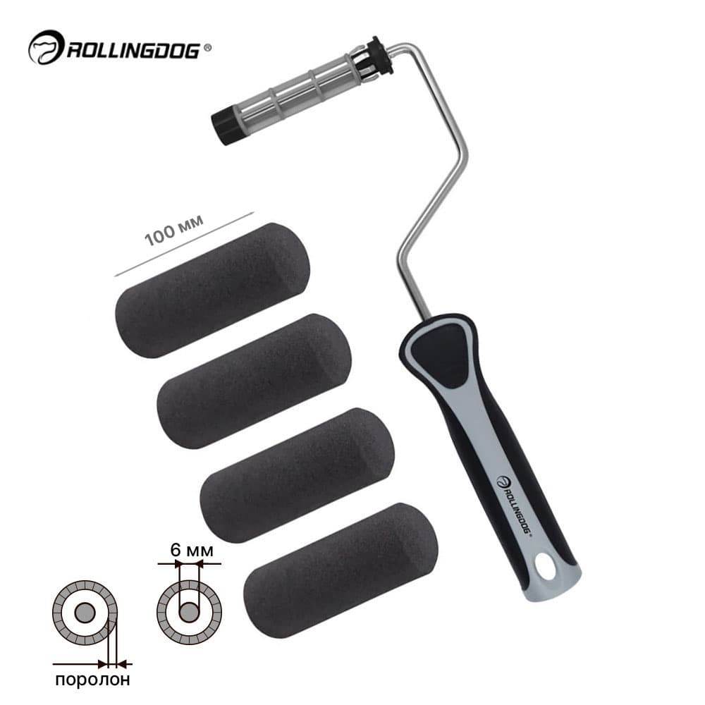 ΠΠ°Π±ΠΎΡ Π²Π°Π»ΠΈΠΊΠΎΠ² Ρ Π±ΡΠ³Π΅Π»Π΅ΠΌ Rollingdog GLOSS-KING 100ΠΌΠΌ, ΡΠΎΠ΅Π΄ΠΈΠ½Π΅Π½ΠΈΠ΅ Π·Π°ΡΠ΅Π»ΠΊΠ°/ΠΊΠΎΠ½ΡΡ, ΠΏΠΎΡΠΎΠ»ΠΎΠ½, Π°ΡΡ.70277