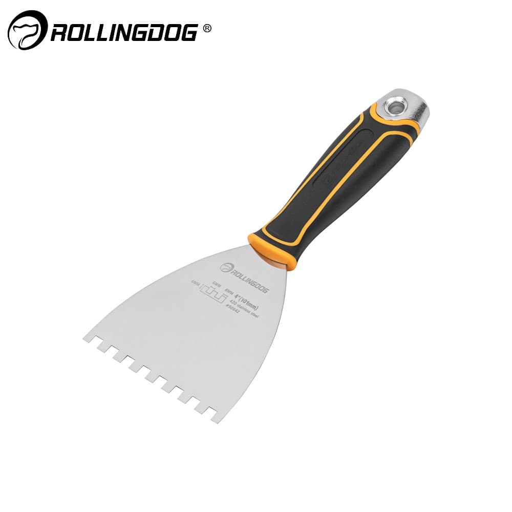 Шпатель зубчатый Rollingdog Greyhound 100мм, зуб 6мм, арт.50642