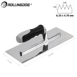 Гребенка Rollingdog 280*115мм, зуб треугольник, серия Professional, арт.50147