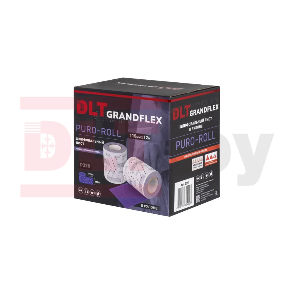 Шлифовальный лист в рулоне DLT GrandFlex PURO-ROLL, P320, 115мм*12м, (керамика точной формы), арт.3651 - фото 7