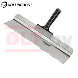 Шпатель зубчатый Rollingdog 450мм, загнутое лезвие, зуб 6мм, резьба, серия Elite, арт.50557