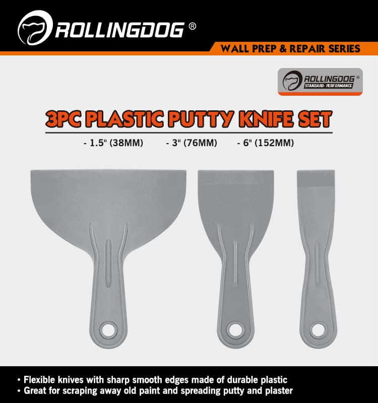 Набор пластиковых шпателей Rollingdog 1.5/ 3/ 6" (38/76/150мм), серия Standard, арт.50310G - фото 3