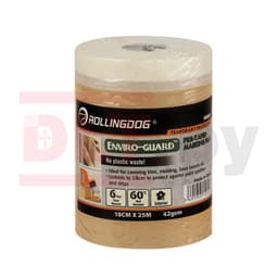 Укрывная бумага на малярной ленте Rollingdog ENVIRO-GUARD 42 г/м², 18см х 25м, арт.80047 - фото 3