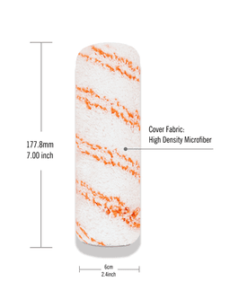 Валик Rollingdog High Density 180мм, ворс 12мм, для бюгеля 8мм, микрофибра, арт.00293 - фото 3