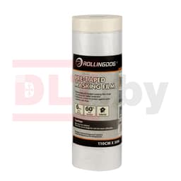 Укрывное полотно на малярной ленте Rollingdog Masking Film 8мкм, 110см*30м, арт.80499 - фото 3