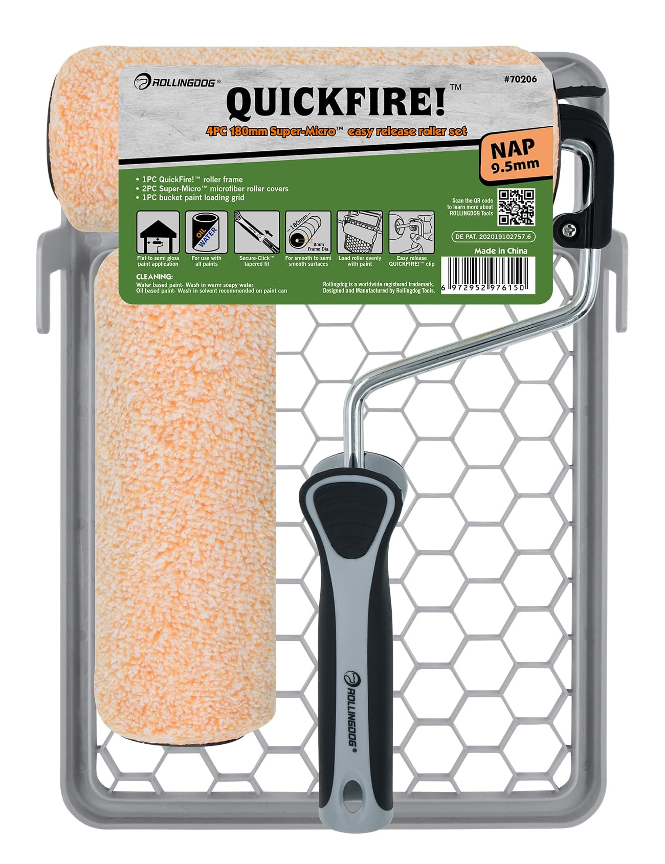 Набор малярный Rollingdog QuickFire (4 предмета), серия Professional, арт.70206 - фото 12