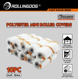 Набор валиков Rollingdog Standard 100мм, 10шт, ворс 12мм, для бюгеля 6мм, полиэстер, арт.00371 - фото 7